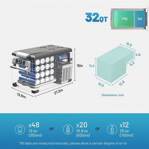 Alpicool CF35 Portable Refrigerator, 37 Quart (35 Liter) Fast Cooling 12V Car Fridge -4℉~68℉, Cooler for Outdoor, Camping, RV, Truck, Boat
