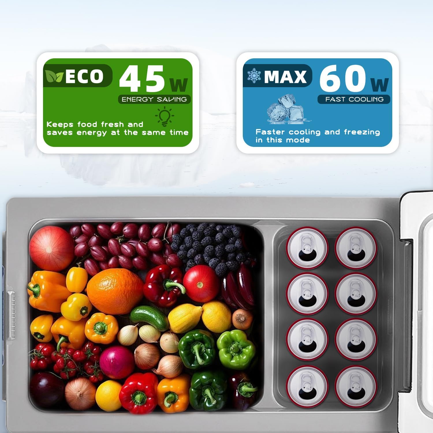 Alpicool CF35 Portable Refrigerator, 37 Quart (35 Liter) Fast Cooling 12V Car Fridge -4℉~68℉, Cooler for Outdoor, Camping, RV, Truck, Boat